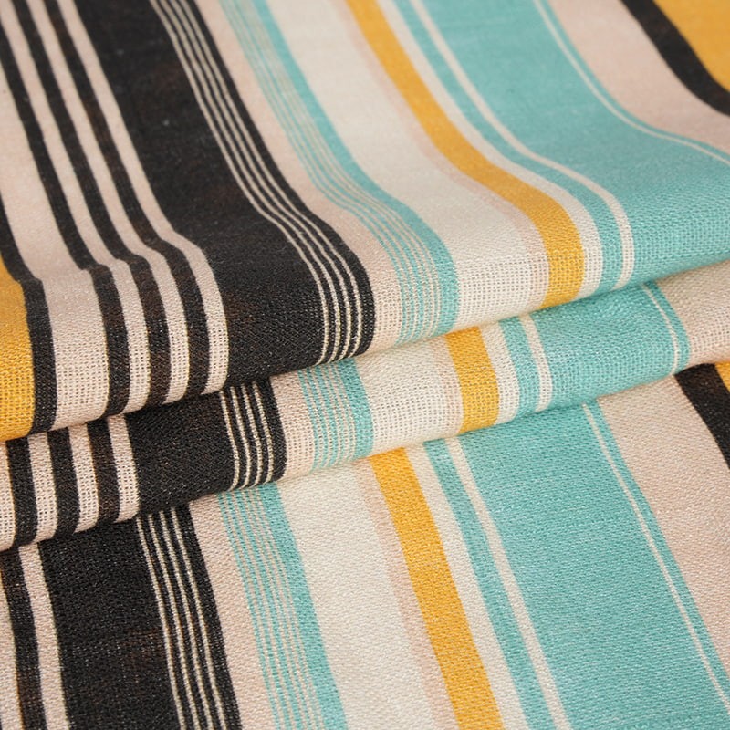 透气亚麻数码喷墨打印面料